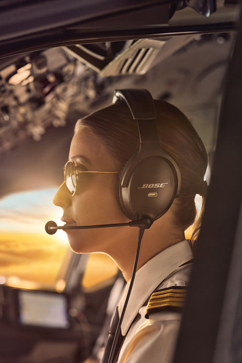 Bose A30 Headset with Dual Plug (Fixed-Wing), Bluetooth, High Impedance and Straight Cable Bose