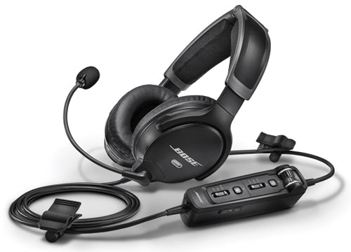 Bose A30 Headset with Dual Plug (Fixed-Wing), Bluetooth, High Impedance and Straight Cable Bose