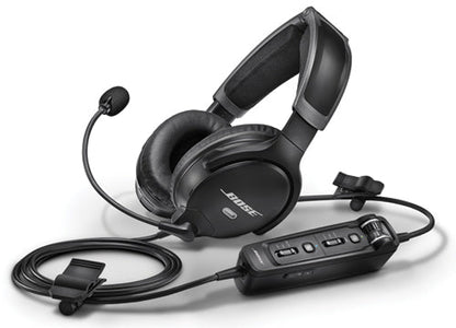 Bose A30 Headset with Dual Plug (Fixed-Wing), Bluetooth, High Impedance and Straight Cable Bose