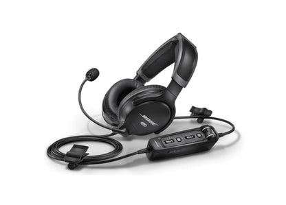 Bose A30 Headset with Dual Plug (Fixed-Wing), Bluetooth, High Impedance and Straight Cable Bose