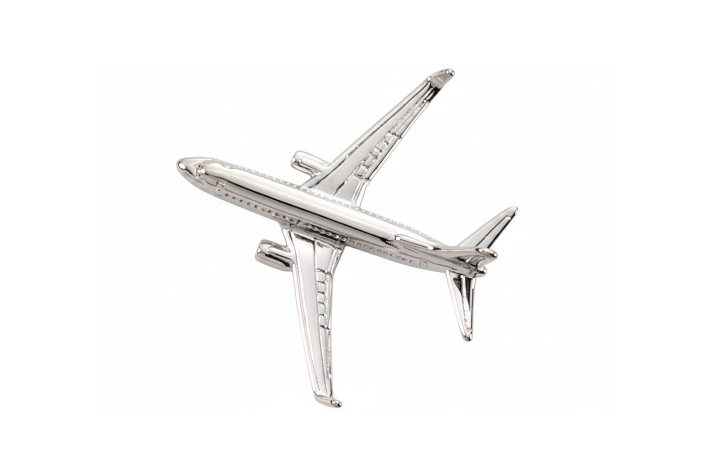 Boeing 737-800 BBJ Lapel Pin - Silver Sky Wing