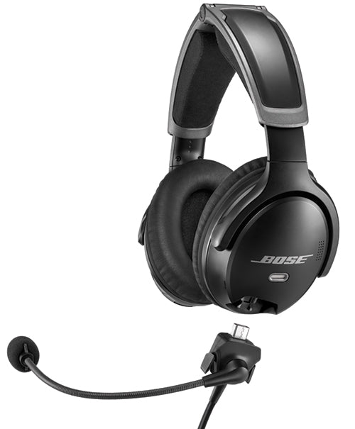 Bose A30 Headset with Dual Plug (Fixed-Wing), Bluetooth, High Impedance and Straight Cable Bose